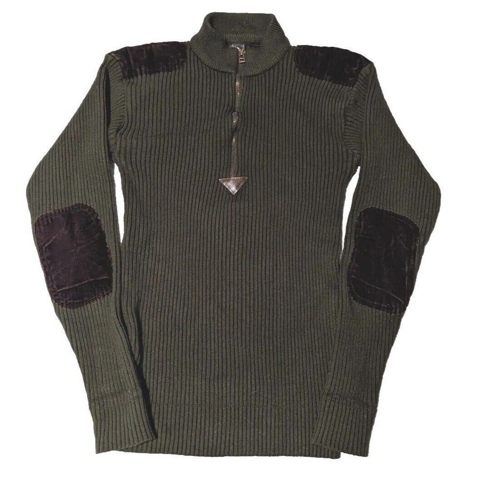 * Commando Sweater Mens Crewneck L Acrylic Military Contract #MRS-21779 Green